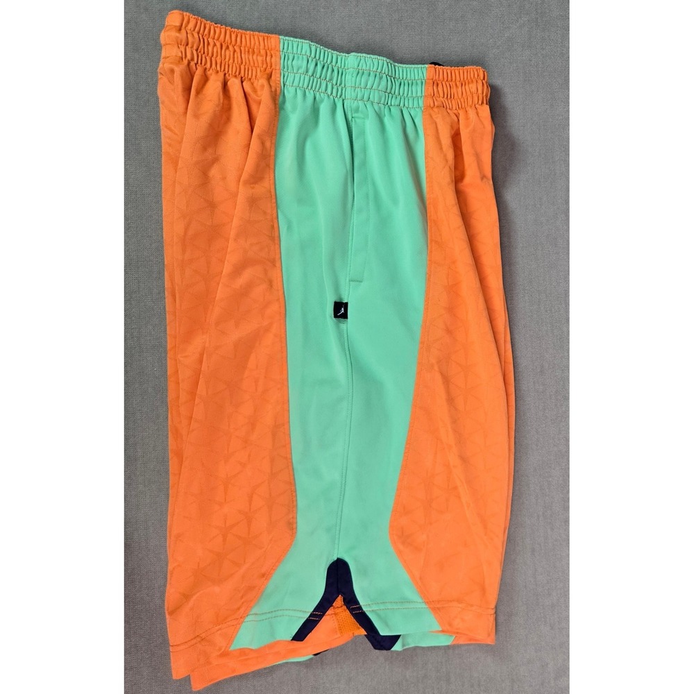 Jordan Mens Dri-Fit Basketball Shorts Orange Color Block 642240-856 L *